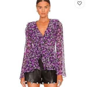 53. Free People Nina Floral Sheer Blouse in Black Combo